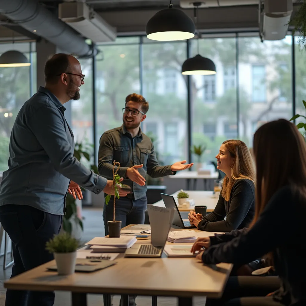 Taller de capacitación con empleados de una empresa cliente